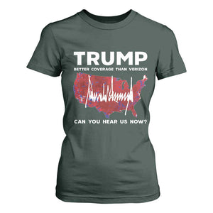 Trump Won 2024 T Shirt For Women Better Coverage Than Verizon Politics 47Th President '24 Election TS10 Dark Forest Green Print Your Wear