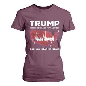 Trump Won 2024 T Shirt For Women Better Coverage Than Verizon Politics 47Th President '24 Election TS10 Maroon Print Your Wear