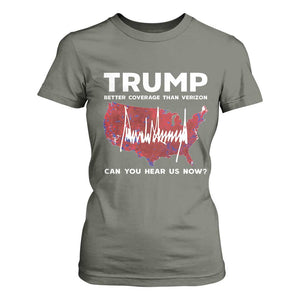 Trump Won 2024 T Shirt For Women Better Coverage Than Verizon Politics 47Th President '24 Election TS10 Military Green Print Your Wear