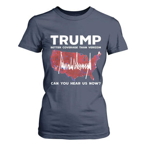 Trump Won 2024 T Shirt For Women Better Coverage Than Verizon Politics 47Th President '24 Election TS10 Navy Print Your Wear