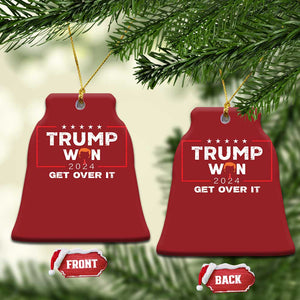 Trump Won 2024 Christmas Ornament Get Over It Funny 47 President TS10 Bell Flake Red Print Your Wear