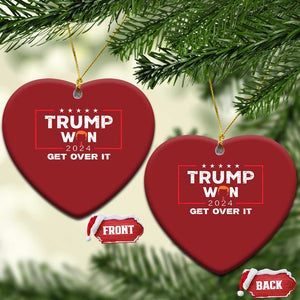 Trump Won 2024 Christmas Ornament Get Over It Funny 47 President TS10 Heart Red Print Your Wear