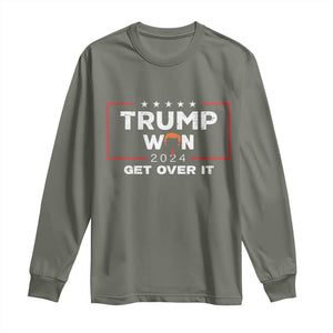 Trump Won 2024 Long Sleeve Shirt Get Over It Funny 47 President TS10 Military Green Print Your Wear