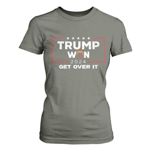 Trump Won 2024 T Shirt For Women Get Over It Funny 47 President TS10 Military Green Print Your Wear