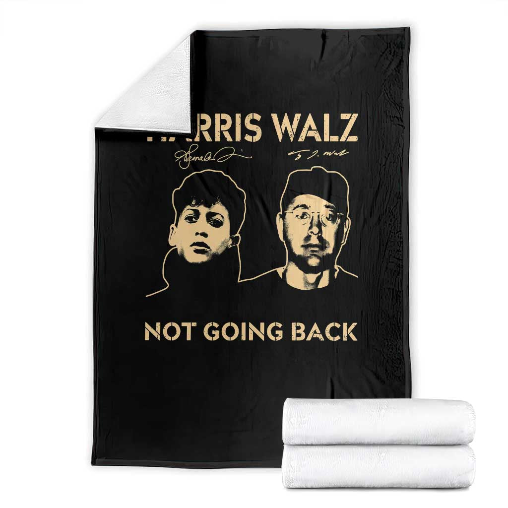 Harris Walz Throw Blanket Retro We Are Not Going Back TS10 Black Print Your Wear