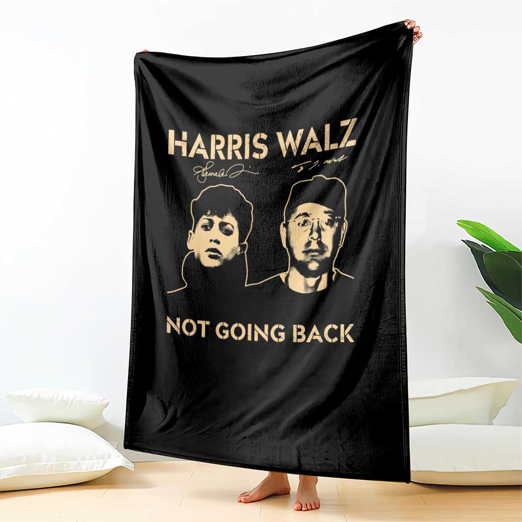 Harris Walz Throw Blanket Retro We Are Not Going Back TS10 Print Your Wear