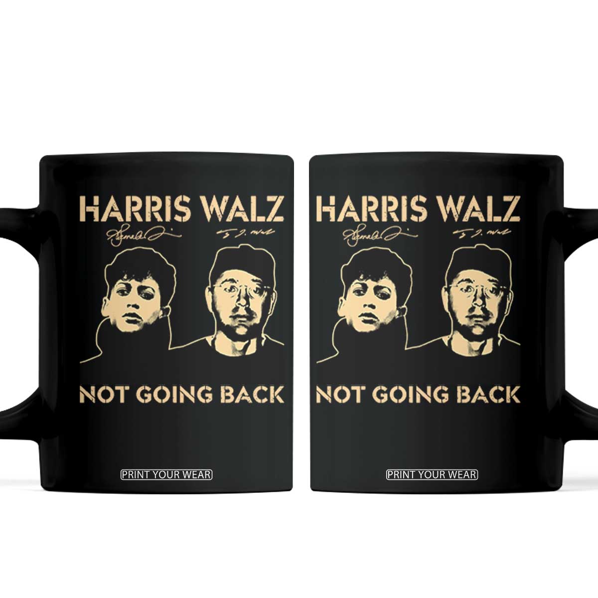 Harris Walz Coffee Mug Retro We Are Not Going Back TS10 Black Print Your Wear