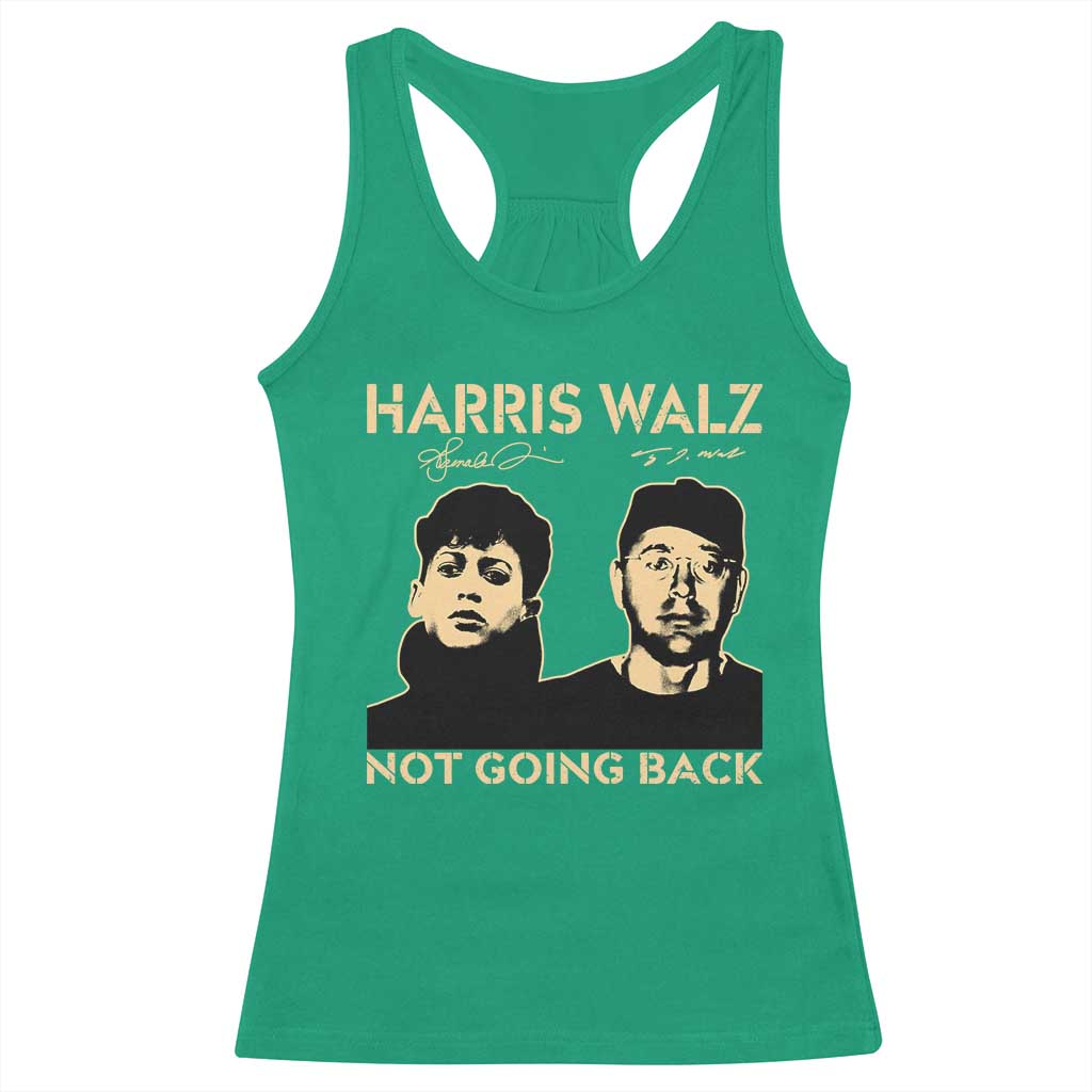Harris Walz Racerback Tank Top Retro We Are Not Going Back TS10 Irish Green Print Your Wear