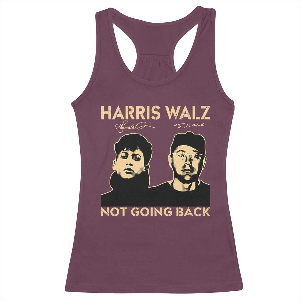 Harris Walz Racerback Tank Top Retro We Are Not Going Back TS10 Maroon Print Your Wear