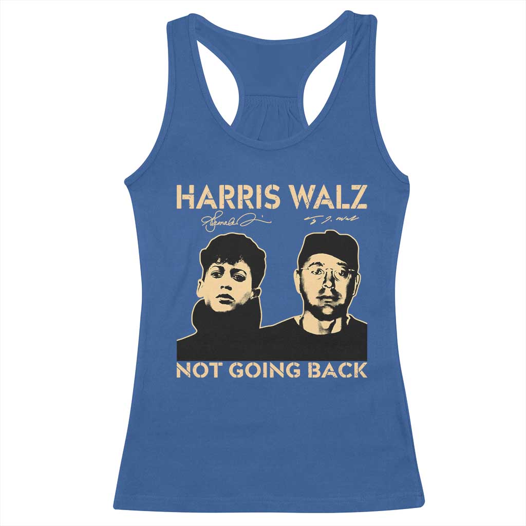 Harris Walz Racerback Tank Top Retro We Are Not Going Back TS10 Royal Blue Print Your Wear