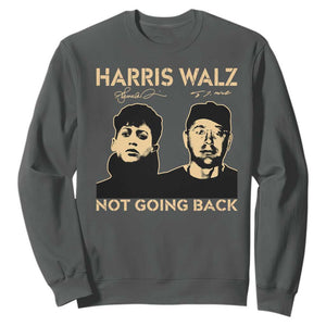 Harris Walz Sweatshirt Retro We Are Not Going Back TS10 Dark Heather Print Your Wear