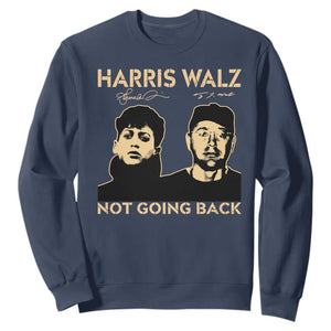 Harris Walz Sweatshirt Retro We Are Not Going Back TS10 Navy Print Your Wear