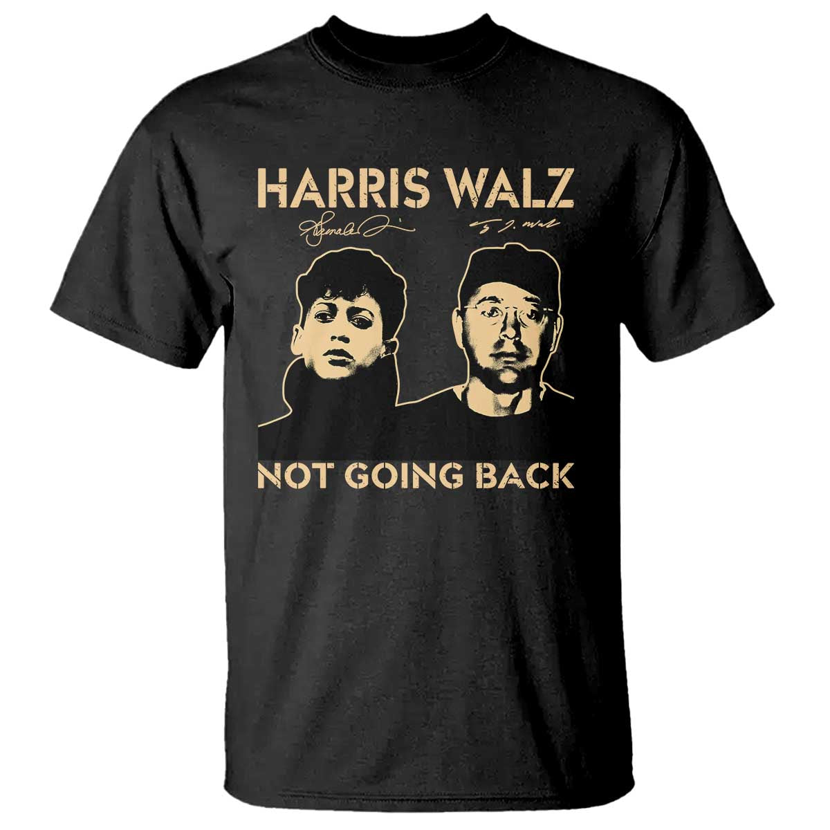 Harris Walz T Shirt Retro We Are Not Going Back TS10 Black Print Your Wear
