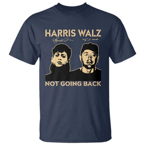 Harris Walz T Shirt Retro We Are Not Going Back TS10 Navy Print Your Wear
