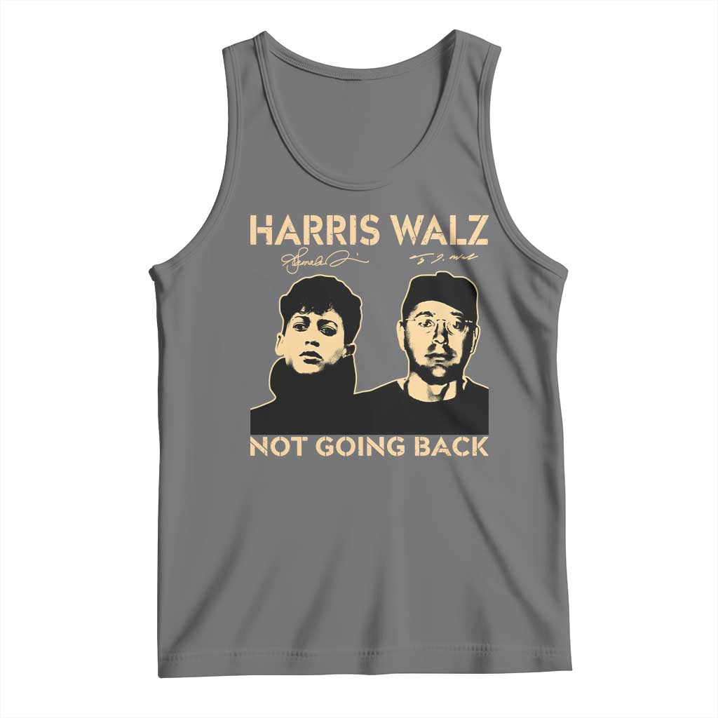 Harris Walz Tank Top Retro We Are Not Going Back TS10 Black Heather Print Your Wear