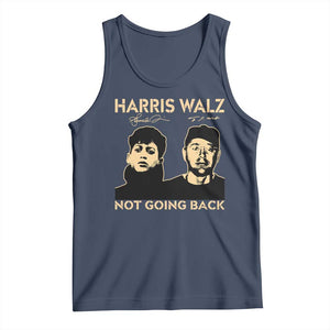Harris Walz Tank Top Retro We Are Not Going Back TS10 Navy Print Your Wear
