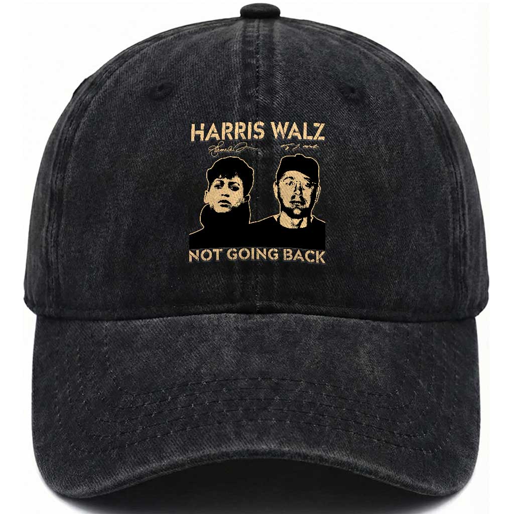 Harris Walz Washed Cotton Baseball Cap Retro We Are Not Going Back TS10 Print Your Wear