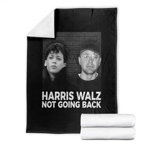 Harris Walz Throw Blanket Vintage We Are Not Going Back TS10 Black Print Your Wear