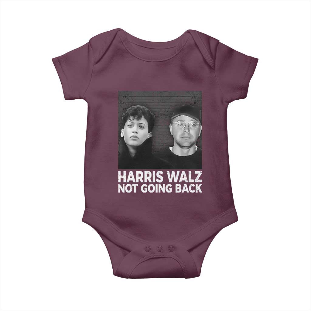 Harris Walz Baby Onesie Vintage We Are Not Going Back TS10 Maroon Print Your Wear