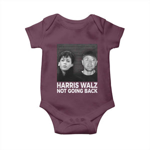 Harris Walz Baby Onesie Vintage We Are Not Going Back TS10 Maroon Print Your Wear