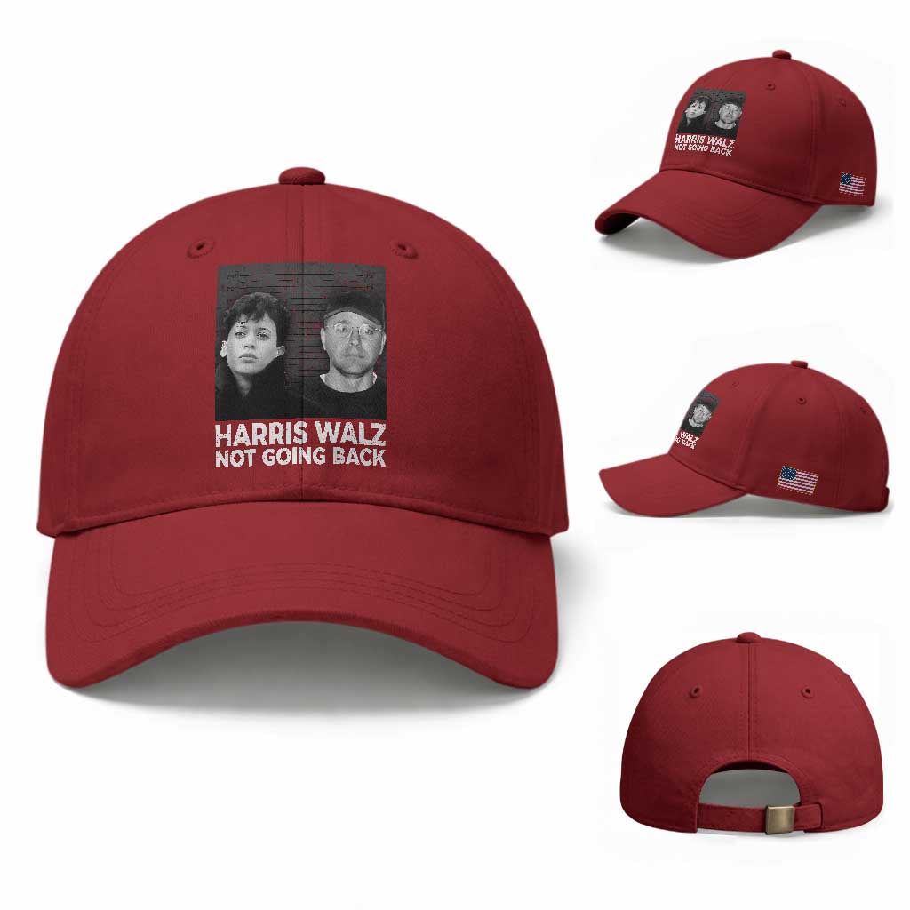 Harris Walz Baseball Cap Vintage We Are Not Going Back TS10 Baseball Cap Universal Fit Cherry Red Print Your Wear