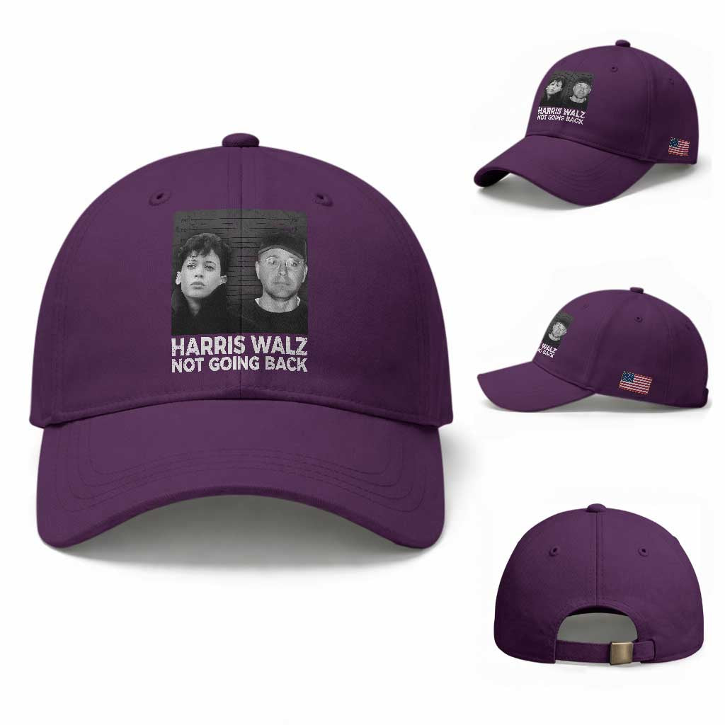 Harris Walz Baseball Cap Vintage We Are Not Going Back TS10 Baseball Cap Universal Fit Purple Print Your Wear