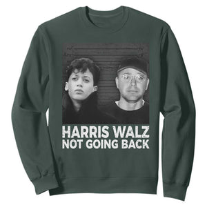 Harris Walz Sweatshirt Vintage We Are Not Going Back TS10 Dark Forest Green Print Your Wear