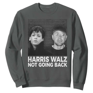 Harris Walz Sweatshirt Vintage We Are Not Going Back TS10 Dark Heather Print Your Wear