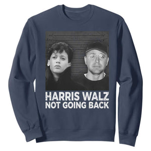 Harris Walz Sweatshirt Vintage We Are Not Going Back TS10 Navy Print Your Wear