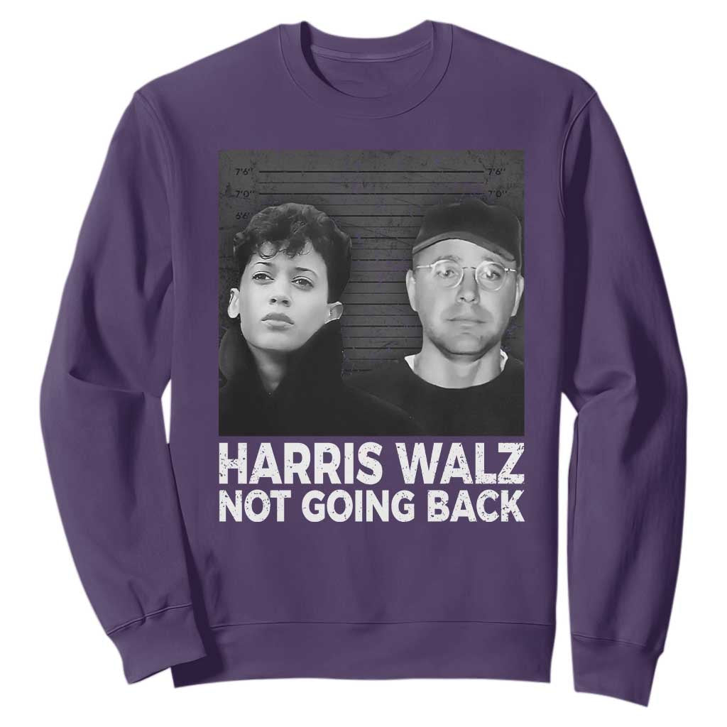 Harris Walz Sweatshirt Vintage We Are Not Going Back TS10 Purple Print Your Wear