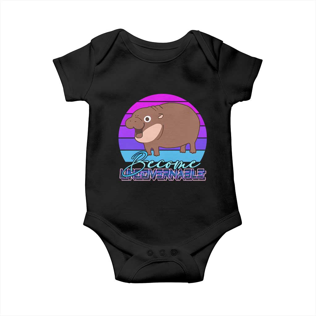 Funny Moo Deng Baby Onesie Baby Hippo Become Ungovernable TS10 Black Print Your Wear