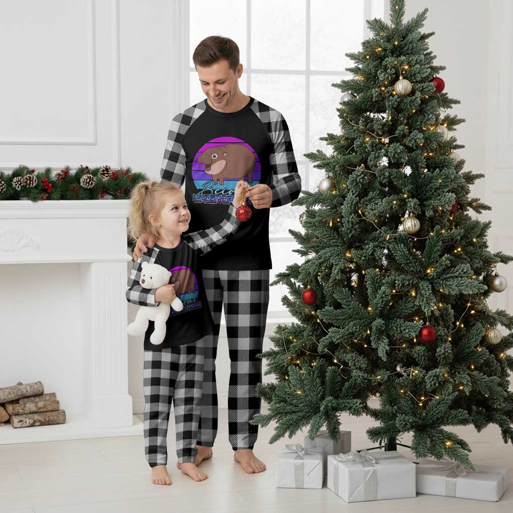 Funny Moo Deng Plaid Pajama Set Baby Hippo Become Ungovernable TS10 White Plaid Print Your Wear