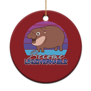 Funny Moo Deng Christmas Ornament Baby Hippo Become Ungovernable TS10 Print Your Wear