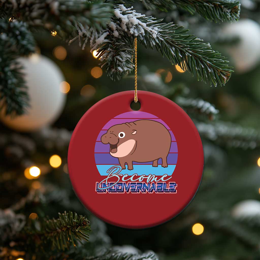 Funny Moo Deng Christmas Ornament Baby Hippo Become Ungovernable TS10 Print Your Wear