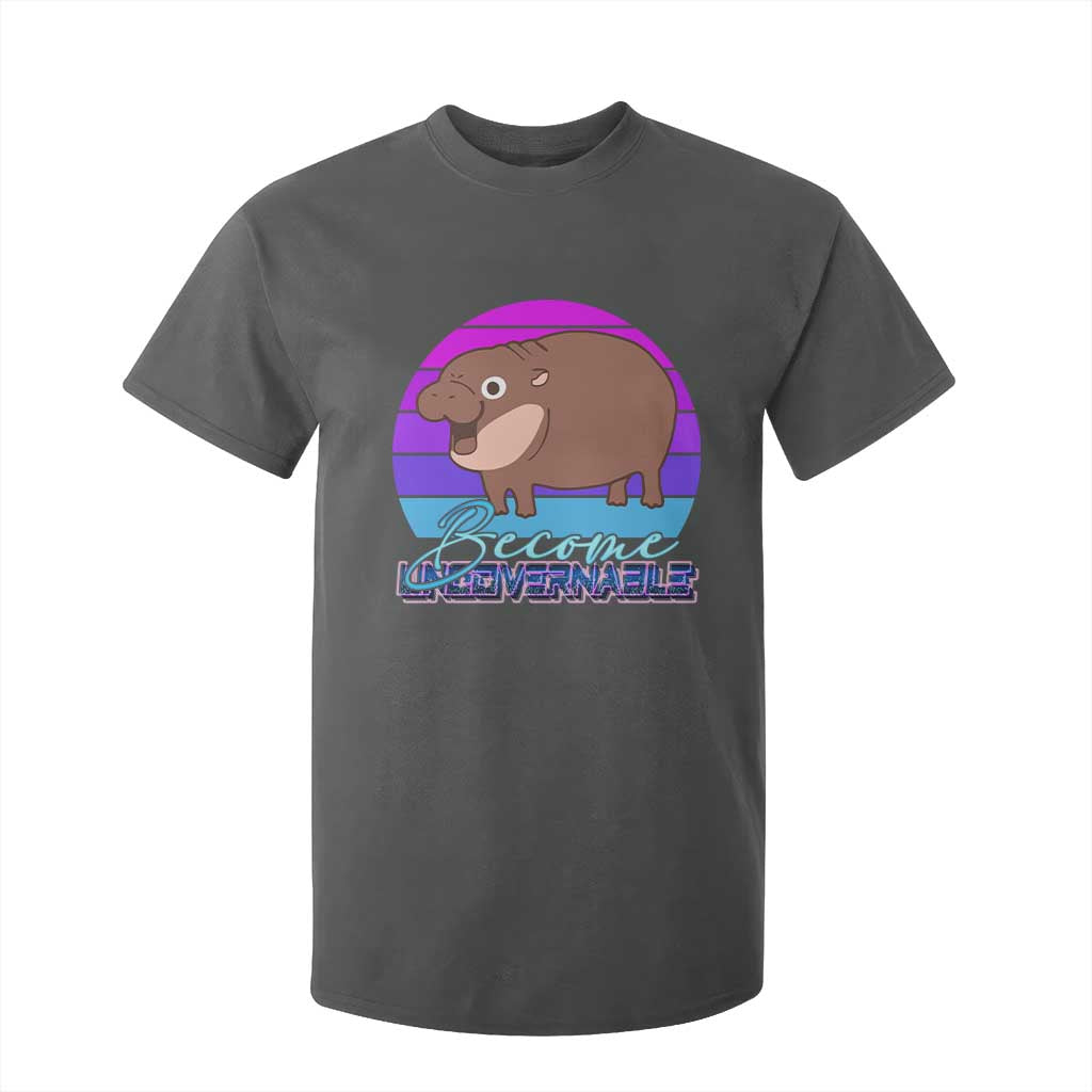Funny Moo Deng T Shirt For Kid Baby Hippo Become Ungovernable TS10 Dark Heather Print Your Wear