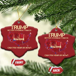 Trump 2024 Christmas Ornament Better Coverage Than Verizon Can You Hear Us Now Election Map TS10 Snow Flake Red Print Your Wear