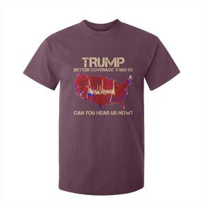 Trump 2024 T Shirt For Kid Better Coverage Than Verizon Can You Hear Us Now Election Map TS10 Maroon Print Your Wear