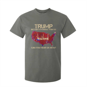 Trump 2024 T Shirt For Kid Better Coverage Than Verizon Can You Hear Us Now Election Map TS10 Military Green Print Your Wear