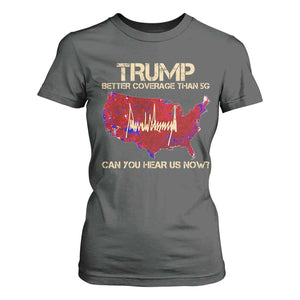 Trump 2024 T Shirt For Women Better Coverage Than Verizon Can You Hear Us Now Election Map TS10 Dark Heather Print Your Wear