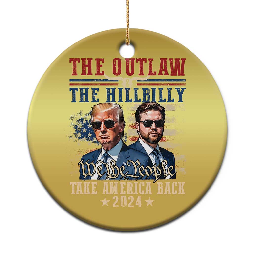 Trump Vance 2024 Christmas Ornament The Outlaw And Hillbilly US Flag TS10 Print Your Wear