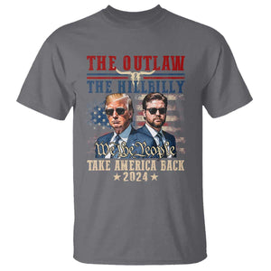 Trump Vance 2024 T Shirt The Outlaw And Hillbilly US Flag TS10 Charcoal Print Your Wear