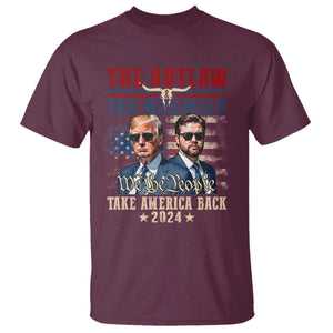 Trump Vance 2024 T Shirt The Outlaw And Hillbilly US Flag TS10 Maroon Print Your Wear