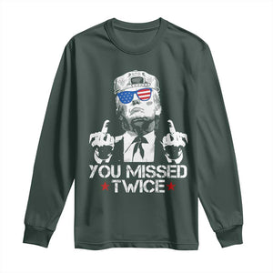 Trump Won Again 2024 Long Sleeve Shirt We're Taking America Back US American Flag TS10 Dark Forest Green Print Your Wear