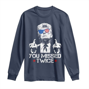 Trump Won Again 2024 Long Sleeve Shirt We're Taking America Back US American Flag TS10 Navy Print Your Wear