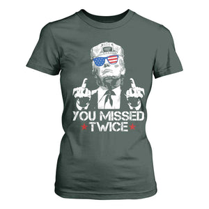 Trump Won Again 2024 T Shirt For Women We're Taking America Back US American Flag TS10 Dark Forest Green Print Your Wear