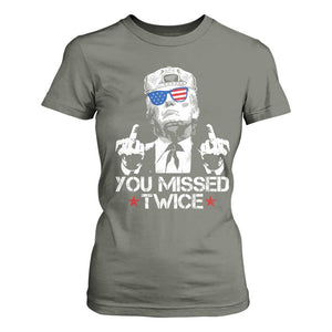 Trump Won Again 2024 T Shirt For Women We're Taking America Back US American Flag TS10 Military Green Print Your Wear