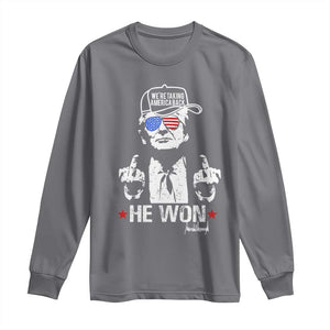 Trump 2024 Long Sleeve Shirt We're Taking America Back You Missed Bitch TS10 Charcoal Print Your Wear