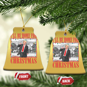 Funny Xmas Trump Christmas Ornament Vintage Santa Ill Be Home For Christmas Daddy's Home Pajamas TS10 Bell Flake Gold Print Your Wear