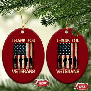 Thank You Veterans Ceramic Ornament Veterans Day Patriotic American Flag TS10 Print Your Wear