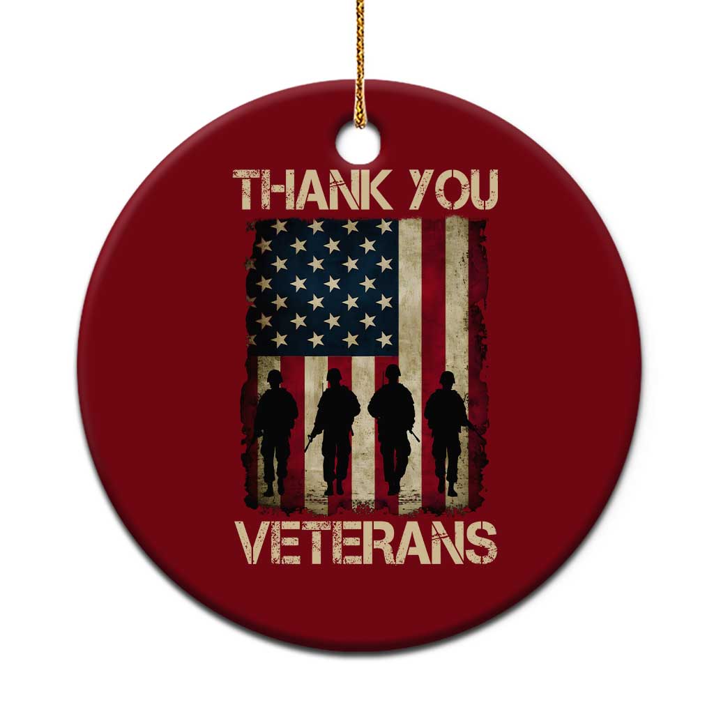 Thank You Veterans Ceramic Ornament Veterans Day Patriotic American Flag TS10 1pc Red Print Your Wear